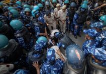 Indian opposition lawmakers rally against Modi government