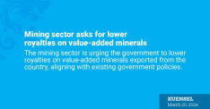 Mining sector asks for lower royalties on value-added minerals