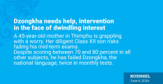 Dzongkha needs help, intervention in the face of dwindling interest