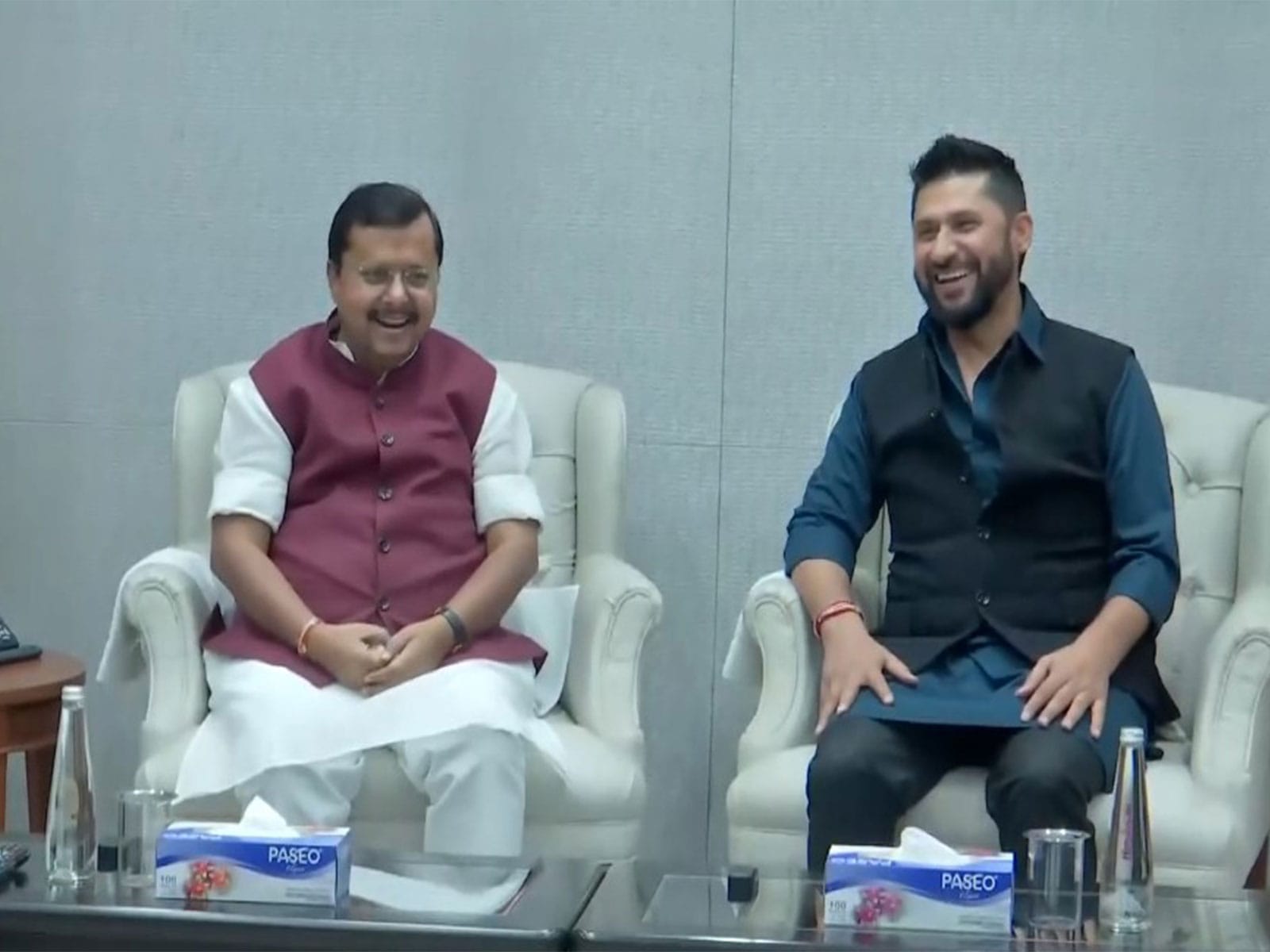 RSP主席拉比·拉米查内(Rabi Lamichhane)在新德里的BJP总部会见了BJP全国主席尼廷·纳宾(Nitin Nabin)。图片来源